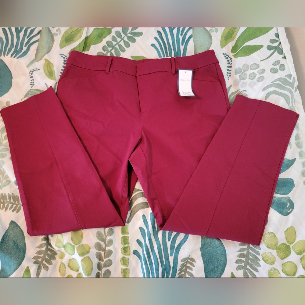 Charter Club Raspberry Pink Straight-Leg Pants
